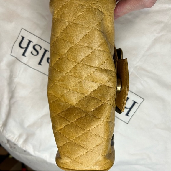 Helen Welsh Mustard Leather Front Buckle Clutch - Picture 7 of 8